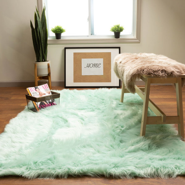 mint shag area rug